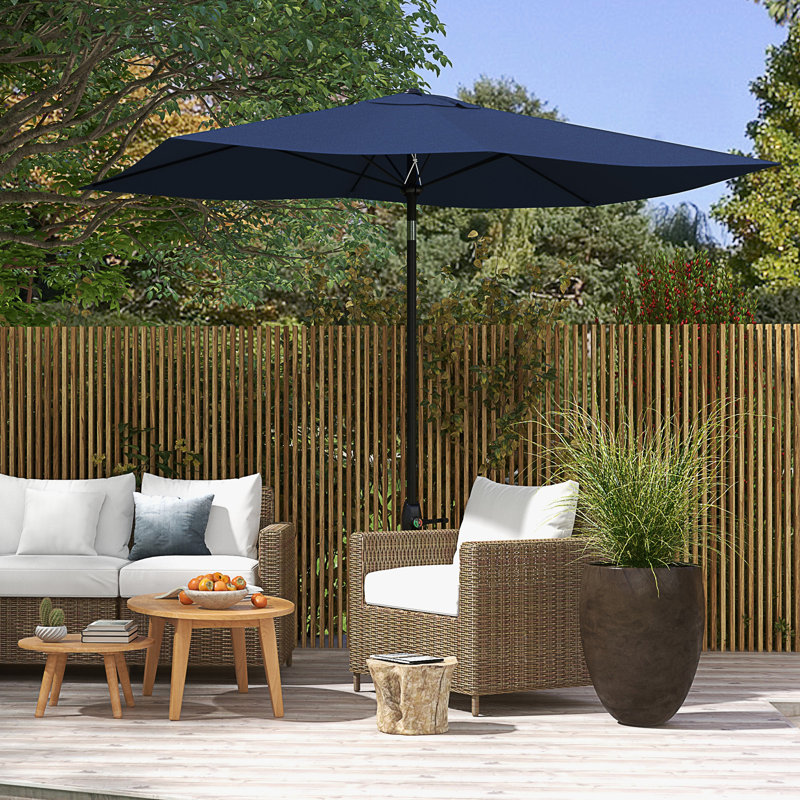 Parasol de marché rectangulaire 6,5 pi x 10 pi Outsunny, Bleu