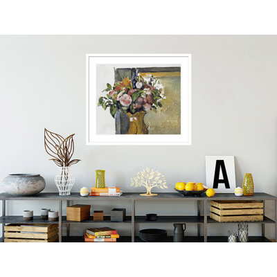 «Flowers In a Vase» par Paul Cézanne, impression giclée encadrée