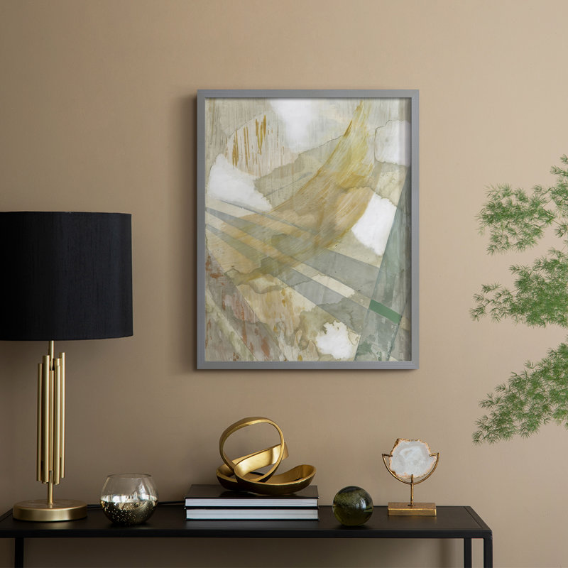 Bamboo Rain II Framed Print - Solid Wood, Gray, 30" H x 24" W