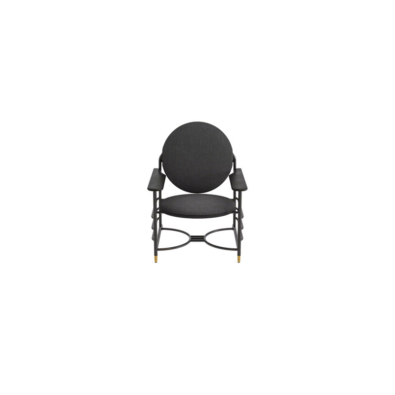 Frank Lloyd Wright Racine Lounge Chair, Ink 100% Polyester, Obsidian
