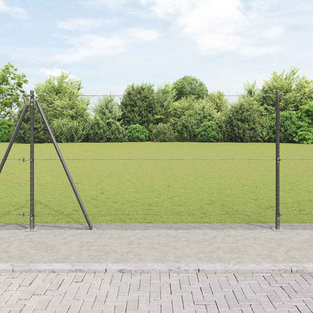 Vidaxl Fence With Posts PVC-Coated Steel