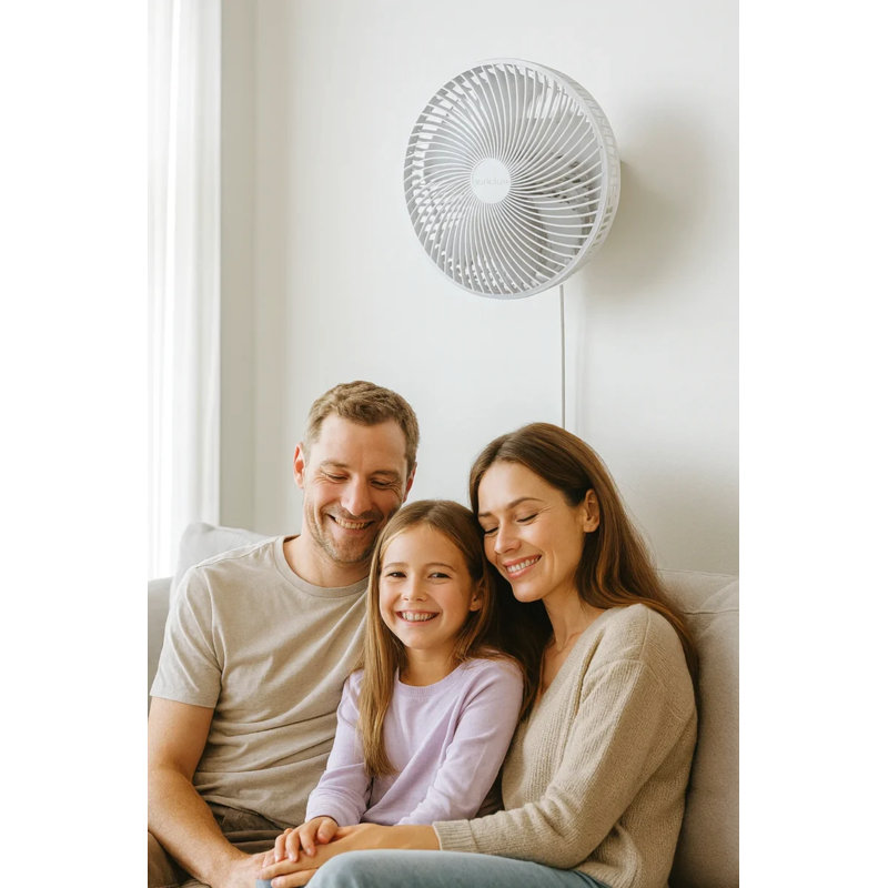 Senelux 10 Inch Wall Mounted Fan with Optional Remote Control and Four Selectable Windspeeds