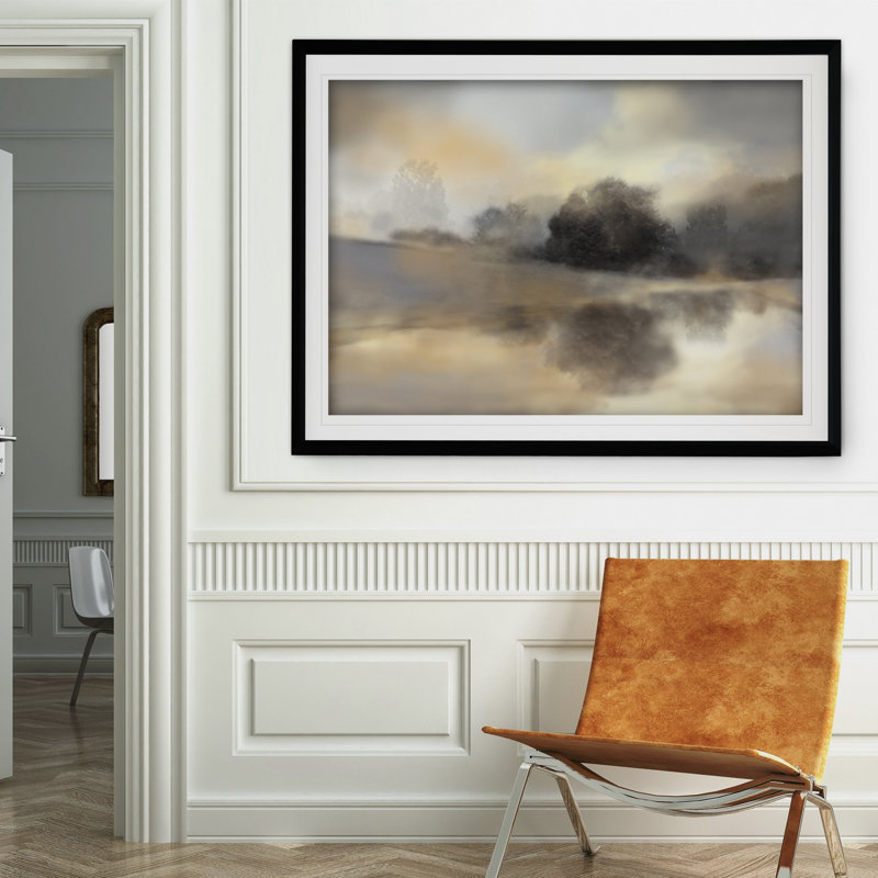« misty étang », reproduction de peinture à l’acrylique encadrée, Noir, H 30 po x l 40 po x P 1,5 po