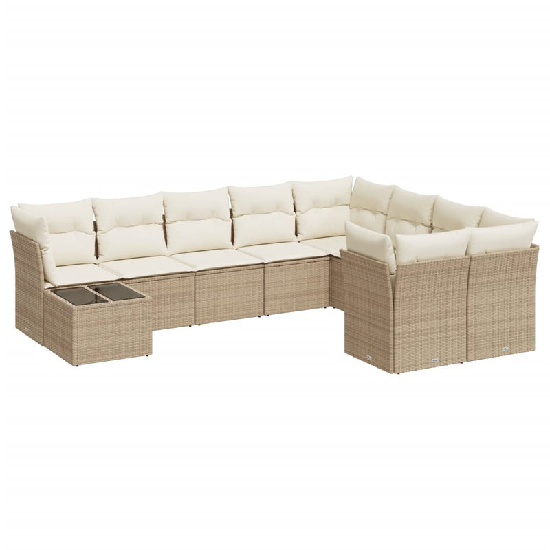 Ensemble de canapé de jardin Vidaxl, Beige, Blanc