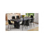 Ensemble de table et de chaises 78,7 po x 39,4 po x 29,9 po, ensemble de tables de salle à manger en MDF luxueux à motif de marbre noir, avec un plateau de 3,5 po d'épaisseur.-1355312937