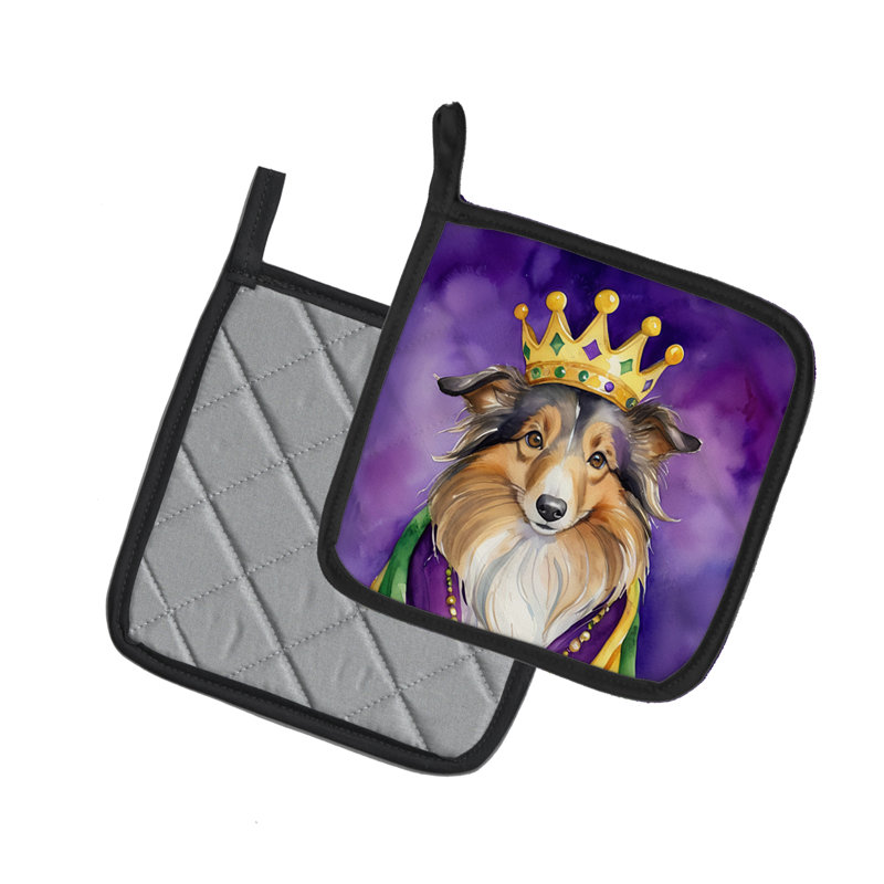 Paire de poignées Sheltie King of Mardi Gras