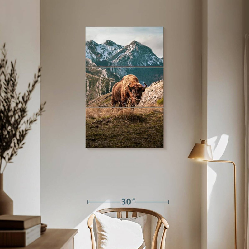 Brampt Simple Mountain Bison, 57" H x 36" W