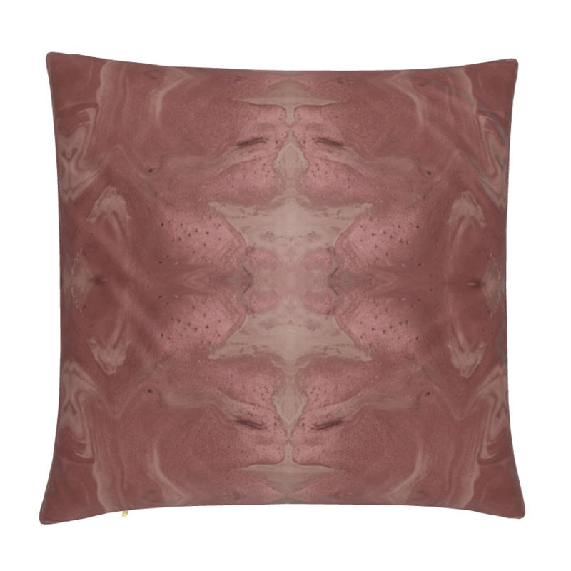 Gilt Square Pillow Cover & Insert, 22"H x 22"W, Ruby Geometric