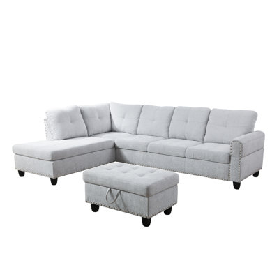 Upholstered L-Shaped Sectional Right Hand Facing