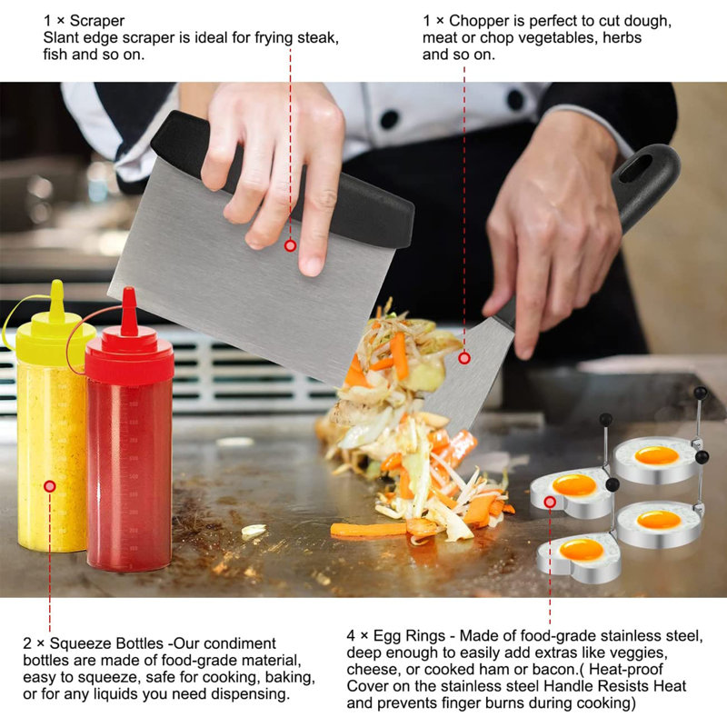 Stainless Steel Non-Stick Dishwasher Safe Grilling Tool Set
