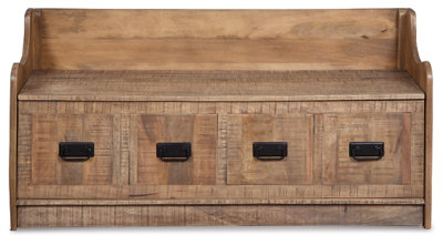 Khalil wood store storage bench