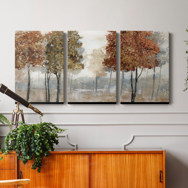 Trees of Copper Mountain - Toile tendue avec châssis de qualité supérieure - Prêt à être accroché, H 27 po x l 54 po x P 1 po