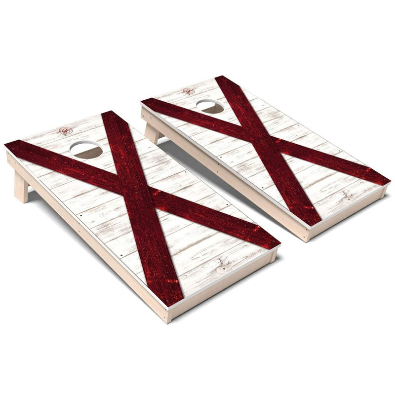Alabama State Flag Full Colour All-Weather Composite Cornhole Board Set, NO Accessories