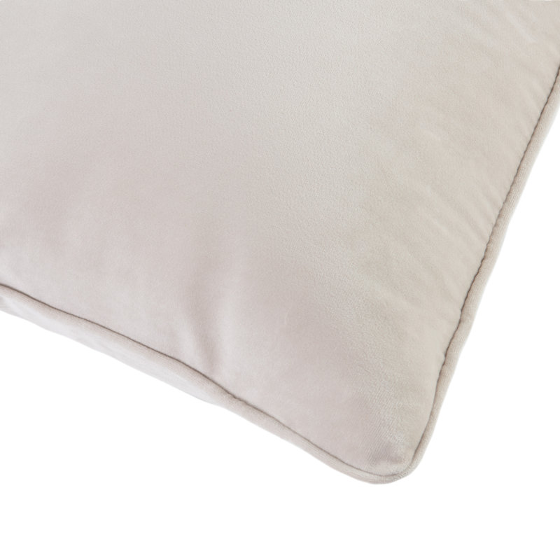 Housse de coussin décoratif en velours de couleur unie Chanasya Holland, 18" x 18", Blanc cassé