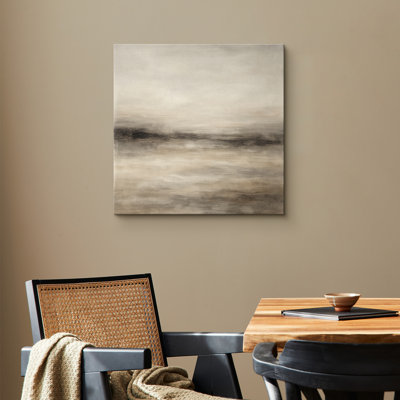 Framed Canvas Wall Art Print - Vintage Abstract Landscape Artwork Farmhouse Modern Decor for Living Room