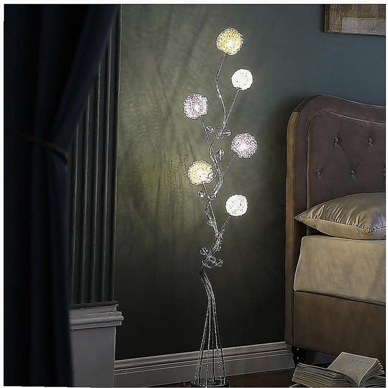 58.5-inch 6 aluminum LED Zeus metal floor lamp
