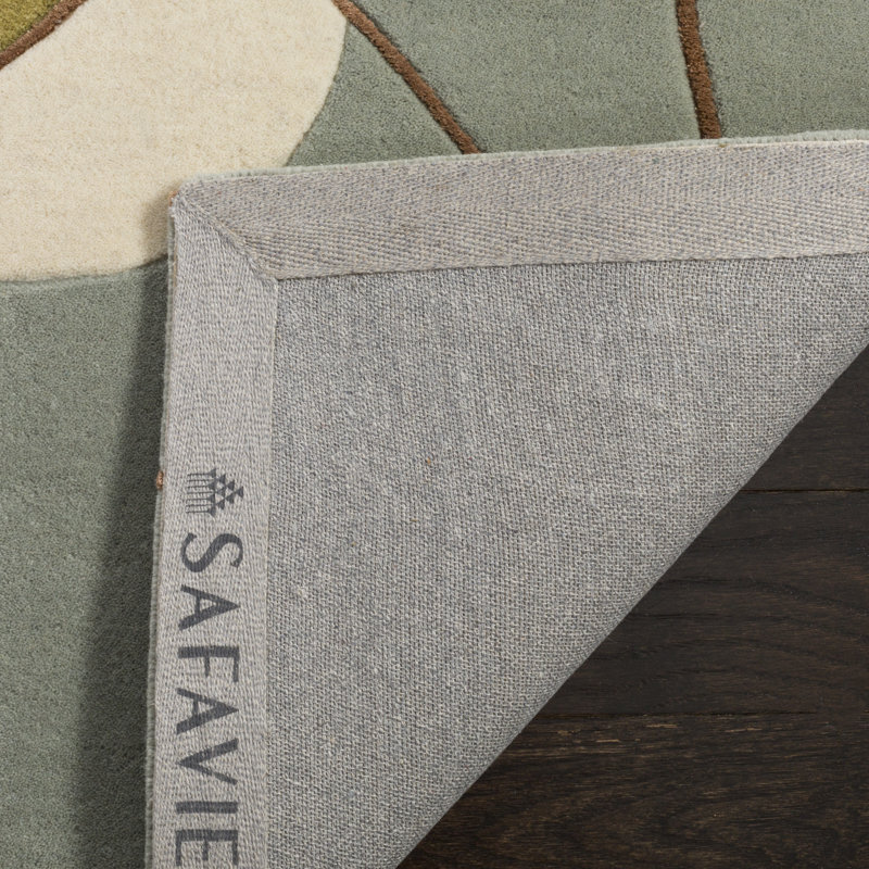 Tapis floral en laine touffeté à la main Barrelville, Rectangle 3 pi 6 po x 5 pi 6 po