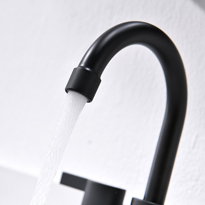Robinet de salle de bain à entraxe sans plomb Centreset, Noir mat