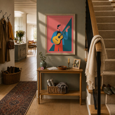 Figure with Guitar Mid-Century - Framed Print