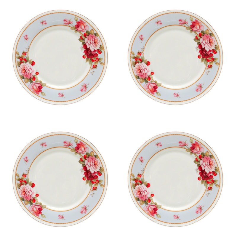 Assiette de présentation pivoine fraise et os 7,5 po