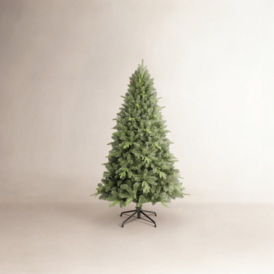 Unlit Artificial Christmas Tree with PVC/PE Mixed Branch Tips & Foldable metal base