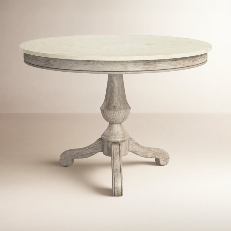 Aberdale Round Marble Dining Table, Gray