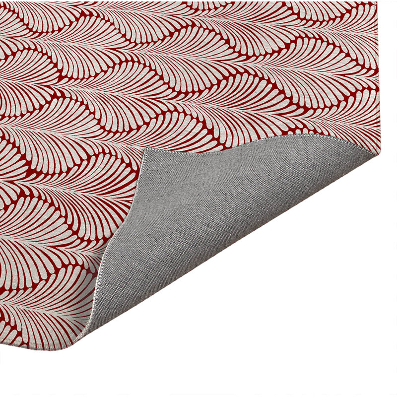 Elegant Palms Low Profile Kitchen Mat, Rectangle 3' x 5', Cranberry Red