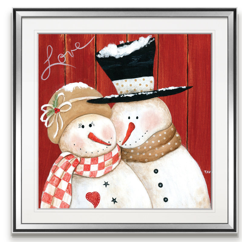 « frosty love », peinture, H 24 po x l 24 po x P 1,5 po, Encadrement argenté