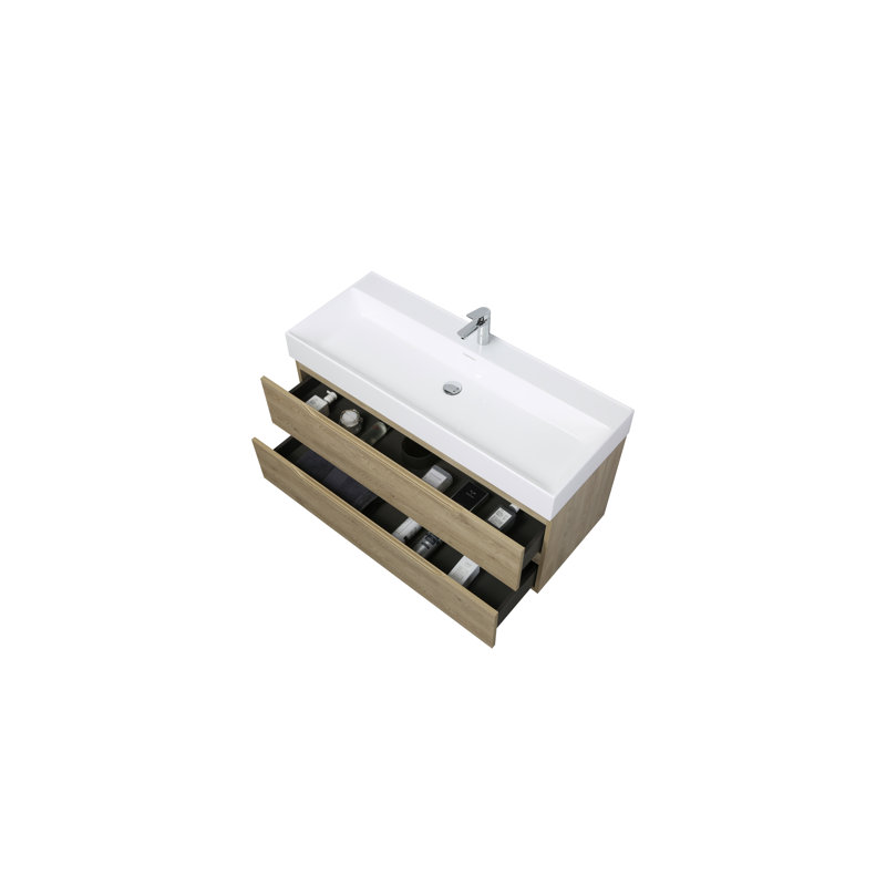 Meuble-lavabo flottant Combo T de 47 po avec plateau intégré