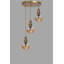 Lustre élégant miel et or, hauteur réglable (31,5 po), structure en métal avec capuchon en verre, plaque de base de 11,8 po | 3 x douilles E27 (40 W maximum) | Luminaire élégant pour le salon, la salle à manger et le vestibule-1054004432-1054004435-1054004442