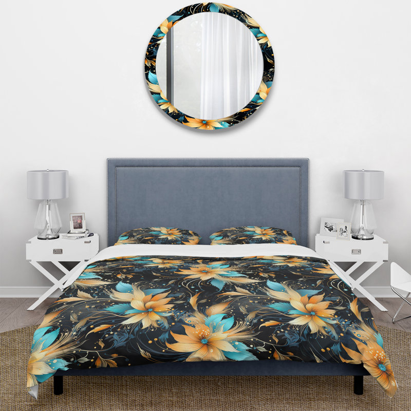 Ensemble de housse de couette Eclectic Boho Feather, Housse de couette pour très grand lit et 2 très