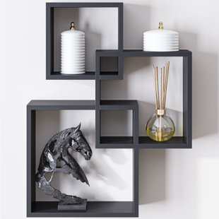 1pc 11.8-inch Black Acrylic Wall-mounted Shelf, No Drilling Required, Wall  Hanging Storage Tool