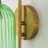 1-light 13"H Green Glass Wall Lantern