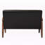 Revêtement en similicuir noir moderne Mid-Century 2 places Devises, H 32,85 po x l 48,83 po x P 29,18 po