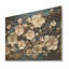 Orchidée blanche dorée et bleue, arbre III - motif floral abstrait sur bois-1526981638