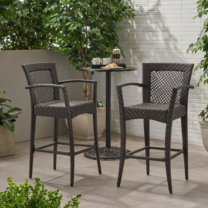 Outdoor PE rattan Barstools Set of 2