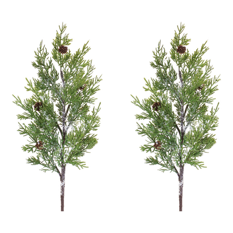 Tiges de pin, H 28 po x l 3,5 po x P 8,25 po, Vert / blanc