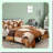 Rustic Cowhide Comforter Set - Queen Size Farmhouse Bedding Bundle with Leather Stitching & Cow Print Design - Includes 2 Pillowcases for Bedroom Decor