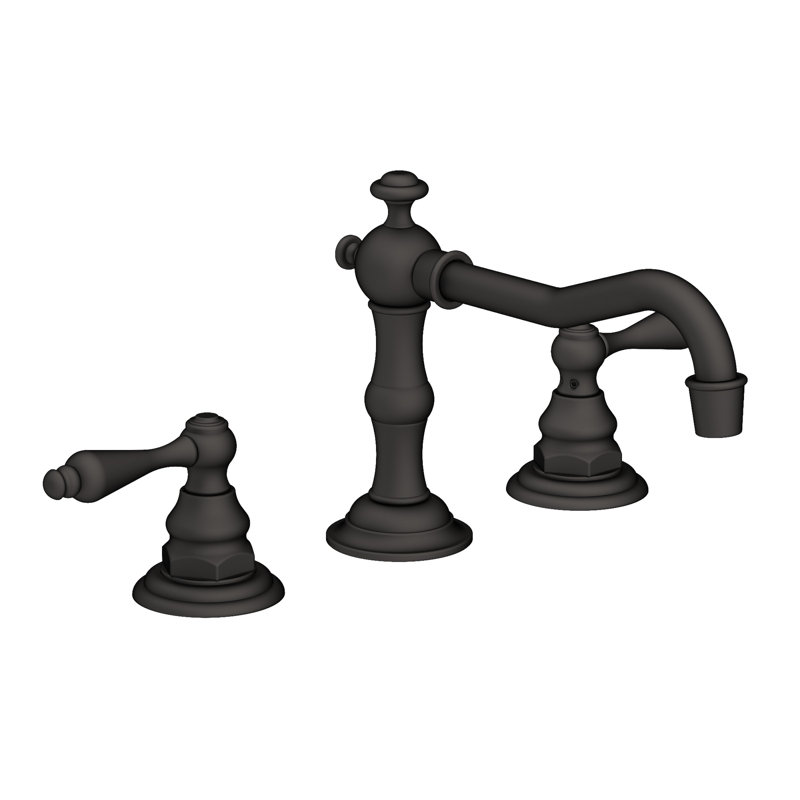 Chesterfield Widespread Bathroom Faucet with Drain Assembly, Flat Black