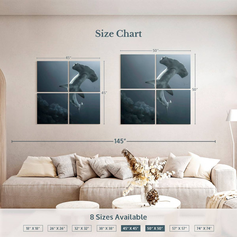 Brampt Might Hammerhead Shark, 50'' H x 50'' W
