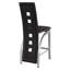 Chaise ultra-moderne à hauteur de comptoir (2 pièces), base en métal, similicuir noir, argent, sièges de salle à manger 2 pièces, base et dossier, finition argentée, 17,45 po Largeur du produit,