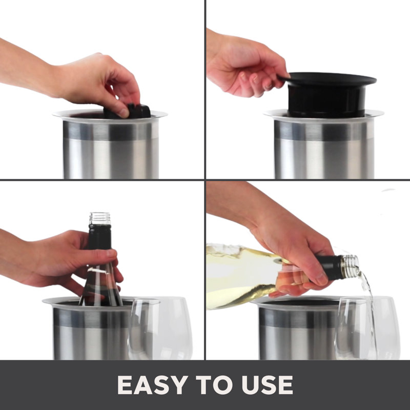 Stainless Steel Iceless Wine Chiller with Removable Inserts