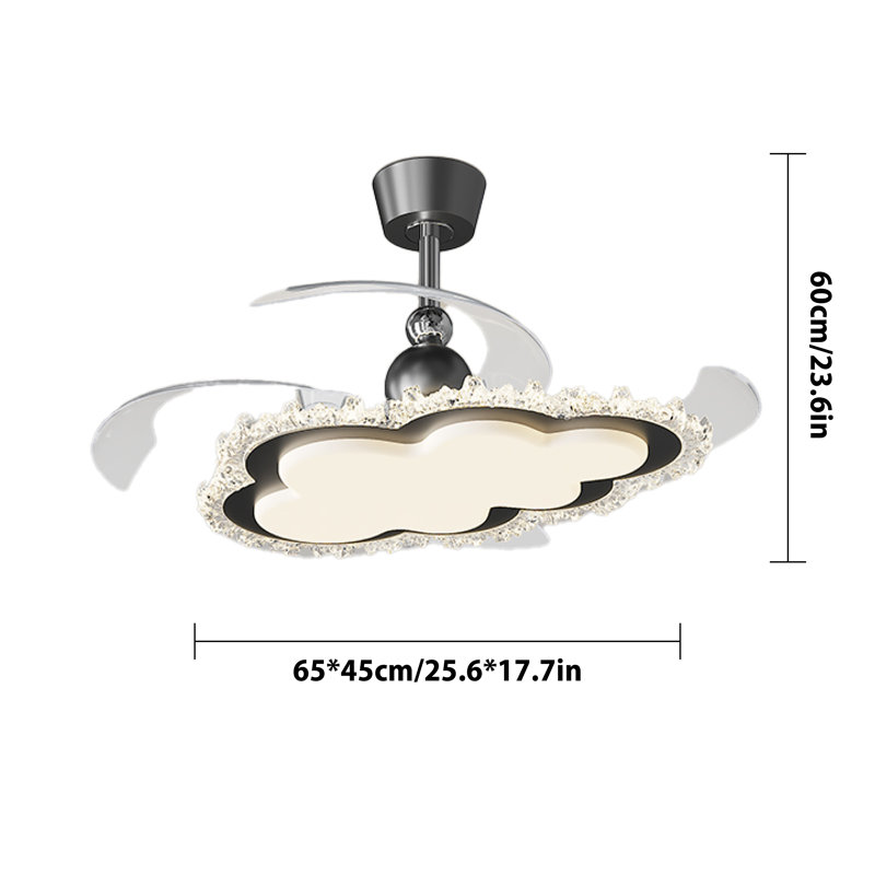 Ventilateur de plafond encastré à pales cachées avec lumière, DEL 42 po, télécommande, à intensité variable, réversible, intérieur
