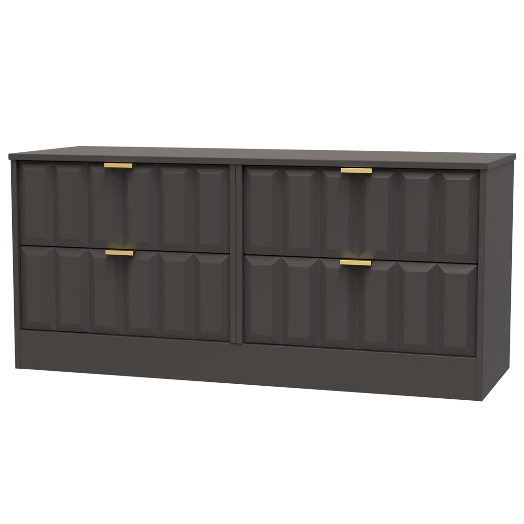 Seattle 4 Drawer Bed Box in Deep Black & Black Matt (Ready Assembled)