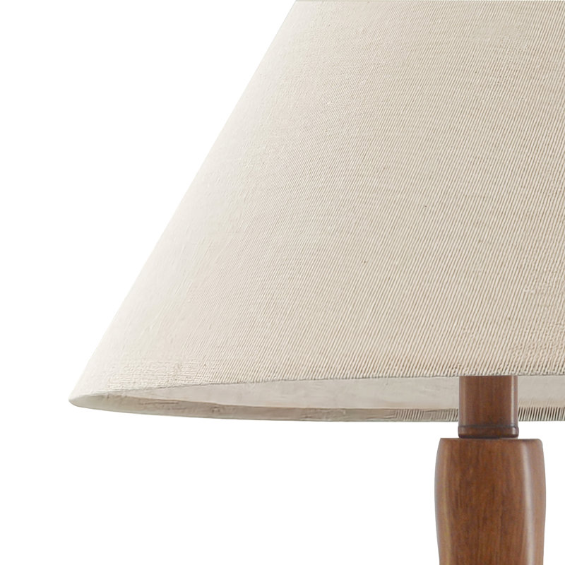 Oak Sculpted Wood Table Lamp