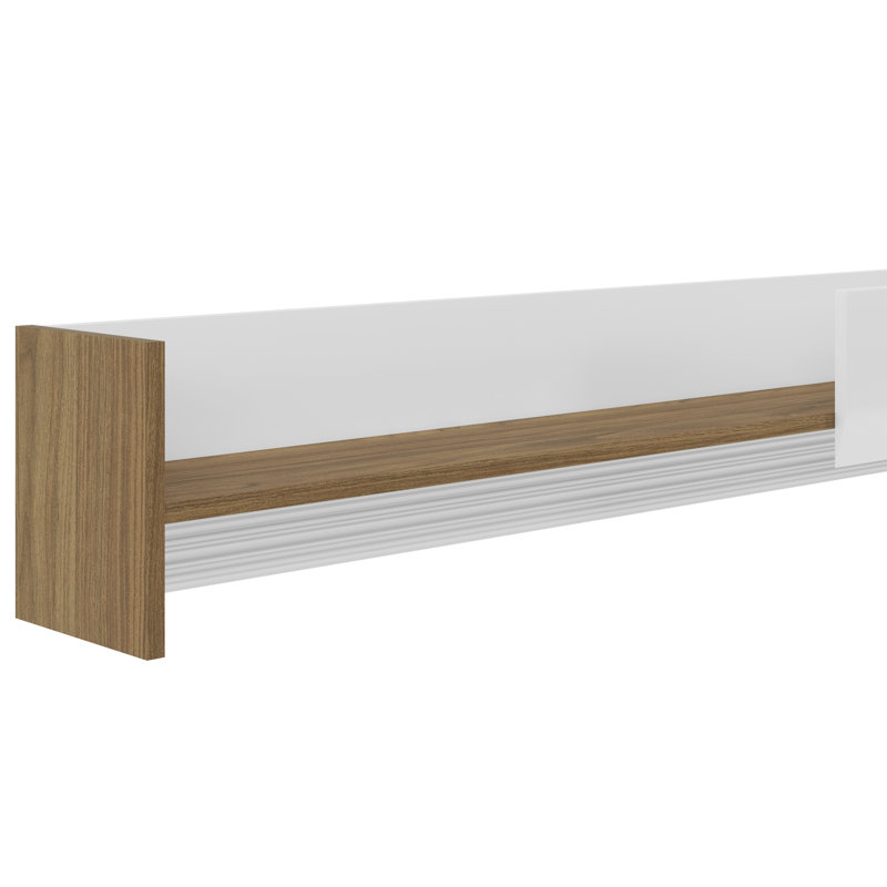 Chapne Picture Ledge Wall Shelf, White Gloss, 24cm H x 138cm W x 22cm D