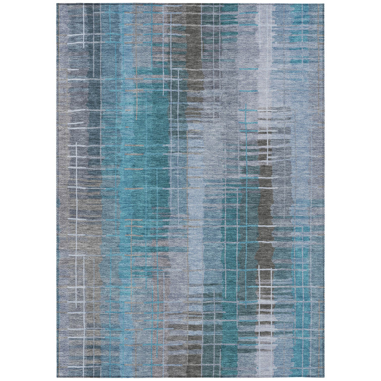 Machine Washable Indoor/Outdoor London ACN2261 Stripes Rug