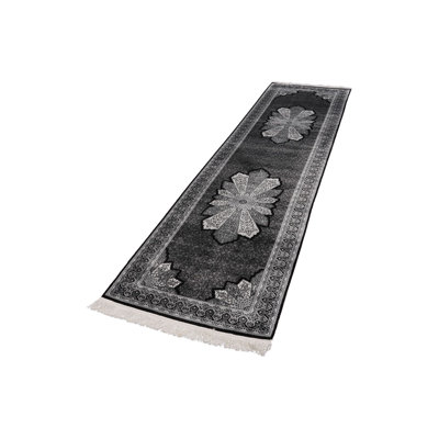 Black and Ivory Turkish Antep Runner