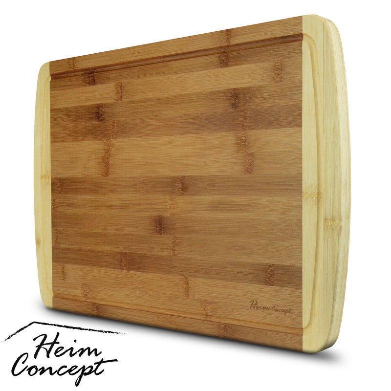 Large Rectangular Bamboo Cutting Board with Drip Groove