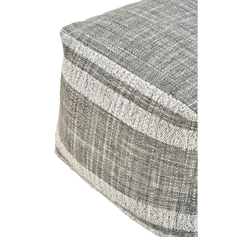 Steel Grey Upholstered Outdoor Ottoman
